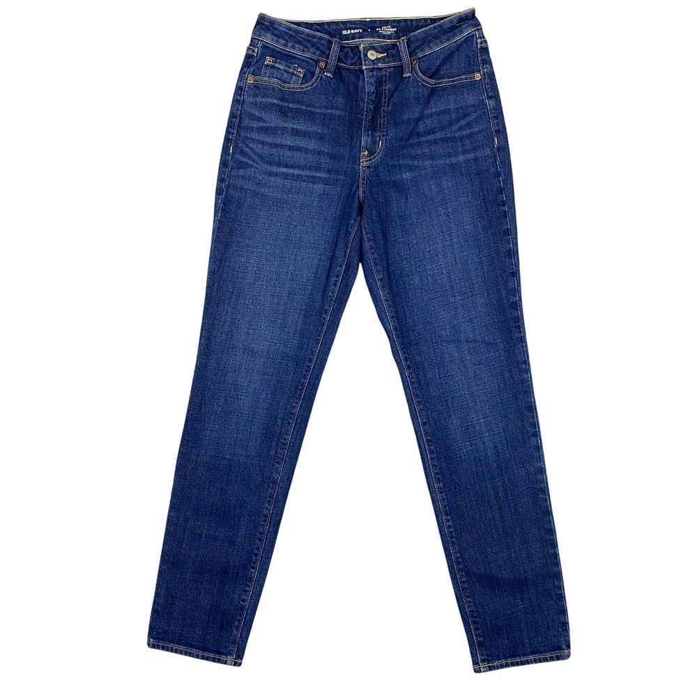 Old Navy Womens High Rise OG Straight Jeans Dark Wash Skipper Size 4